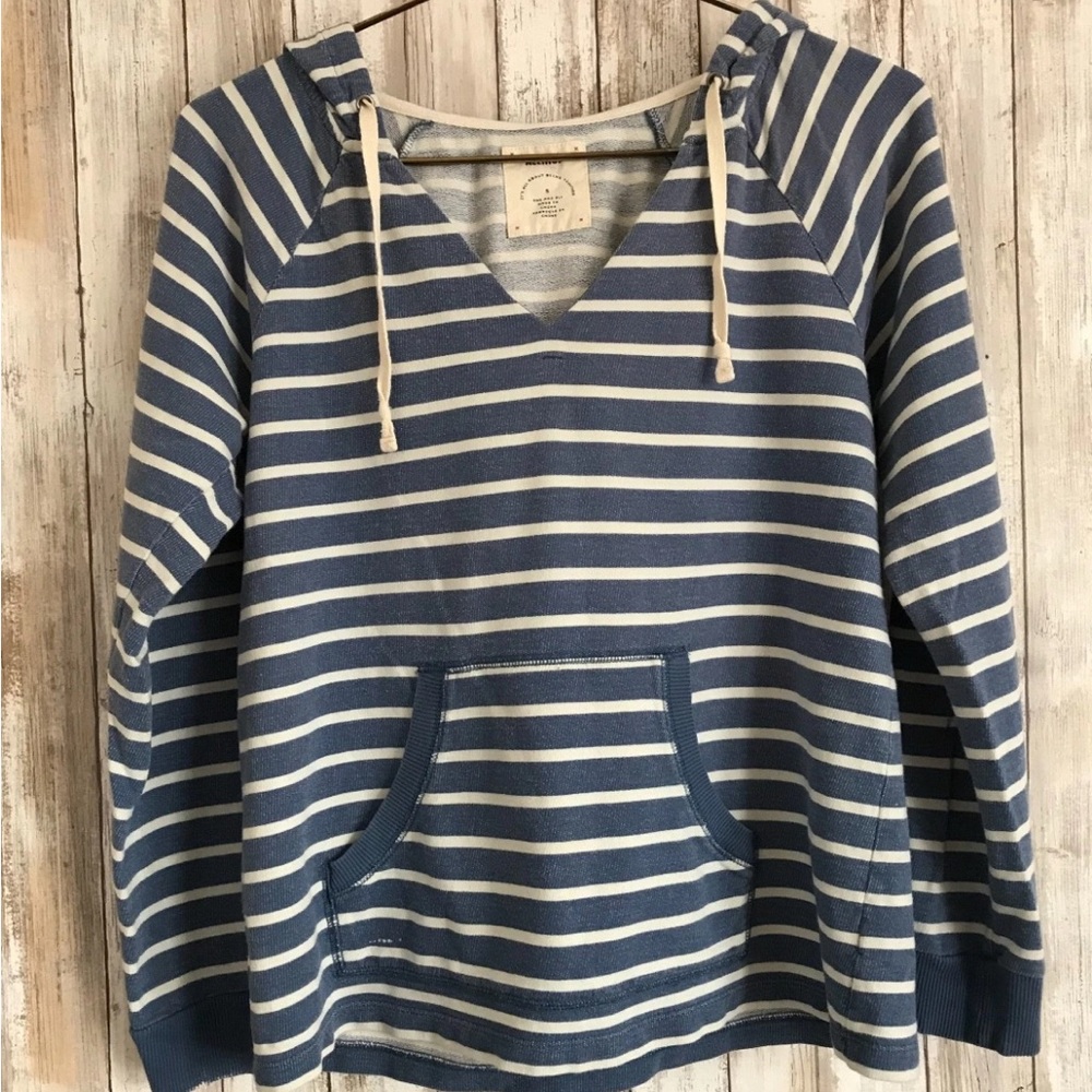 🌟2/$18 SALE Anthropologie ALLIHOP Blue & White Stripe Pullover Large